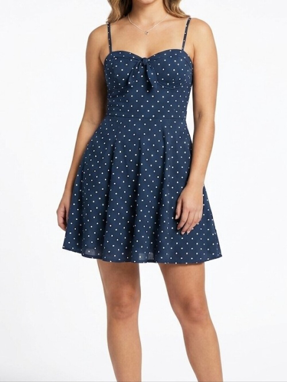Jessica Simpson Navy Blue Polka Dot Mini Dress Size S